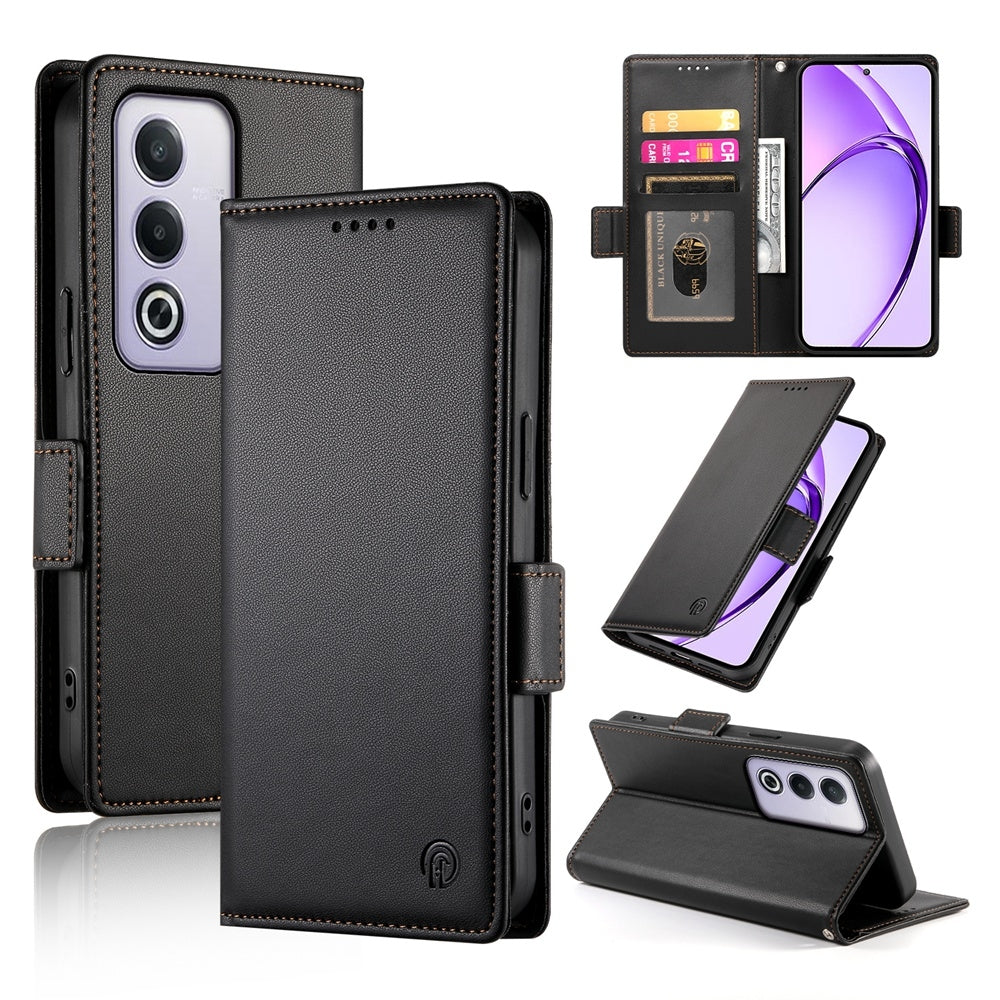 OPPO A3 Pro 5G Magnetic Leather Wallet Case with Card Slots, Stand Function & Full Protection