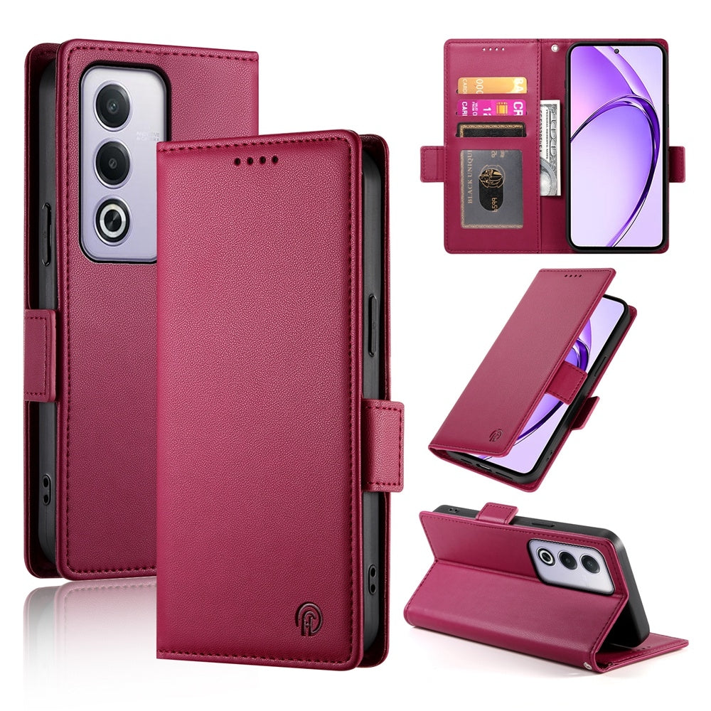OPPO A3 Pro 5G Magnetic Leather Wallet Case with Card Slots, Stand Function & Full Protection