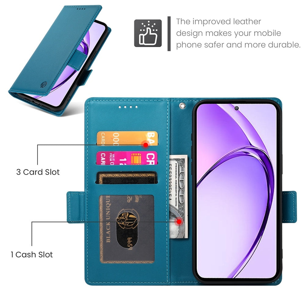 OPPO A3 Pro 5G Magnetic Leather Wallet Case with Card Slots, Stand Function & Full Protection