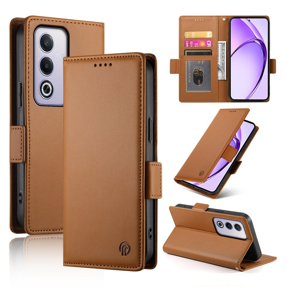 OPPO A3 Pro 5G Magnetic Leather Wallet Case with Card Slots, Stand Function & Full Protection