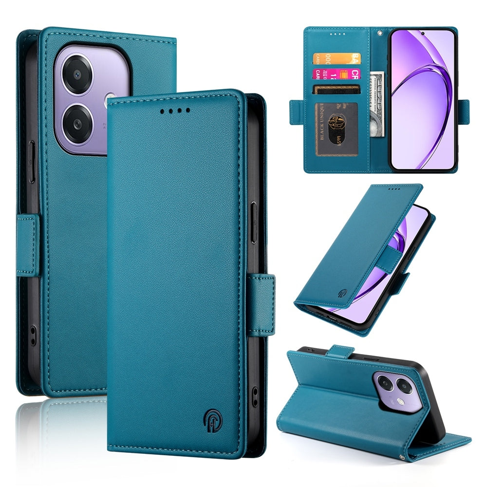 OPPO A3 4G/5G Magnetic Leather Wallet Case with Card Slots, Stand Function & Full Protection
