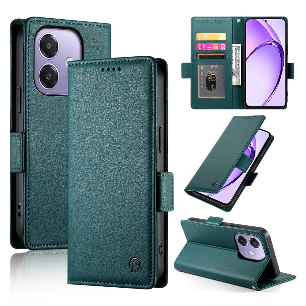OPPO A3X 4G/5G Magnetic Leather Wallet Case with Card Slots, Stand Function & Full Protection