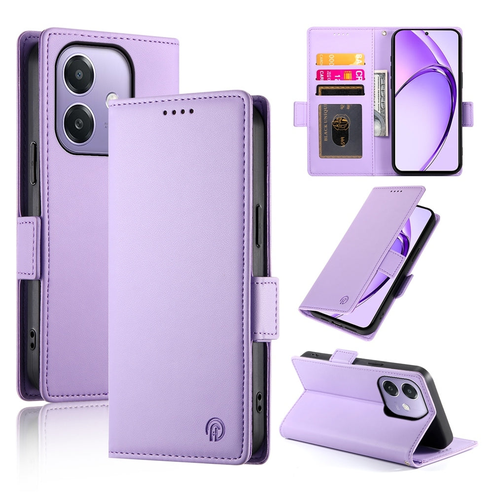 OPPO A3 4G/5G Magnetic Leather Wallet Case with Card Slots, Stand Function & Full Protection