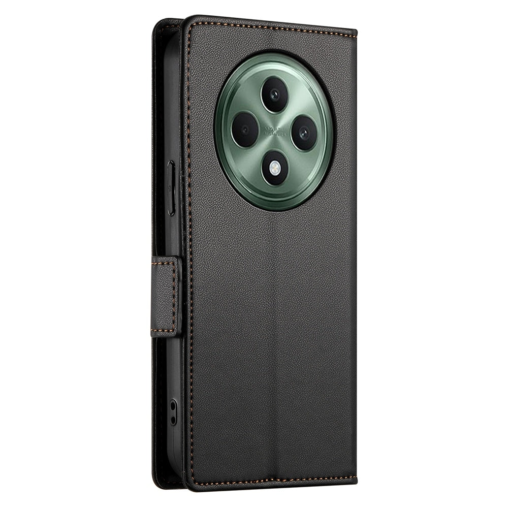 OPPO Reno12 F27 Magnetic Leather Wallet Case with Card Slots, Stand Function & Full Protection