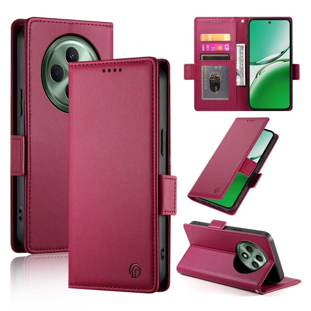 OPPO Reno12 F 4G/5G Magnetic Leather Wallet Case with Card Slots, Stand Function & Full Protection