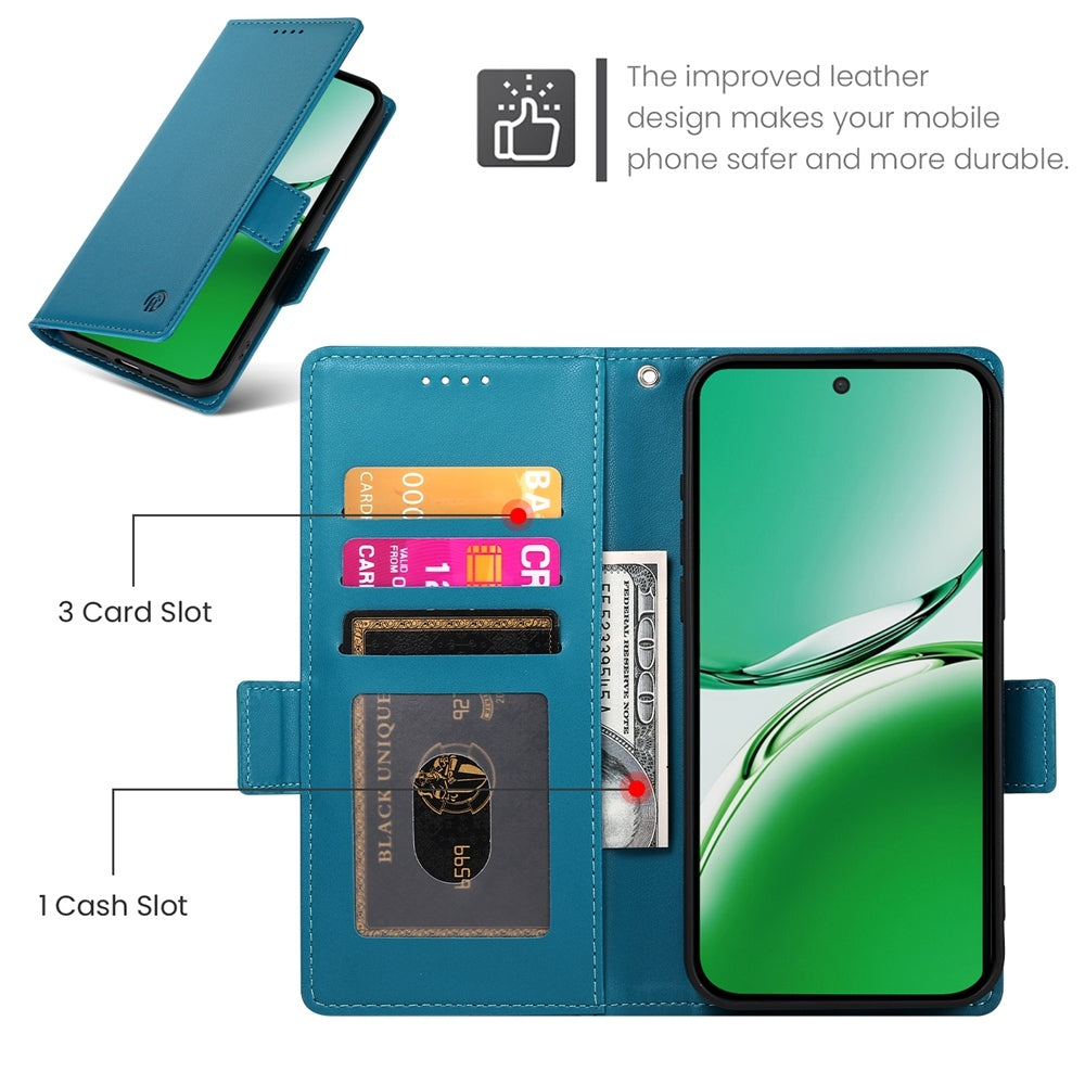 OPPO Reno12 F27 Magnetic Leather Wallet Case with Card Slots, Stand Function & Full Protection