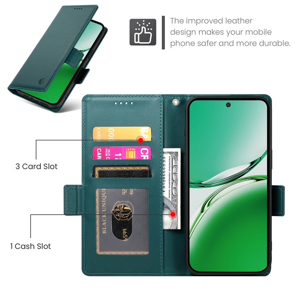 OPPO Reno12 F 4G/5G Magnetic Leather Wallet Case with Card Slots, Stand Function & Full Protection