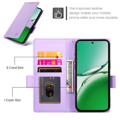 OPPO Reno12 F 4G/5G Magnetic Leather Wallet Case with Card Slots, Stand Function & Full Protection