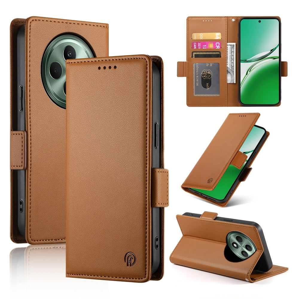 OPPO Reno12 F 4G/5G Magnetic Leather Wallet Case with Card Slots, Stand Function & Full Protection