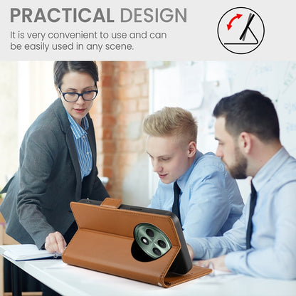 OPPO Reno12 F27 Magnetic Leather Wallet Case with Card Slots, Stand Function & Full Protection