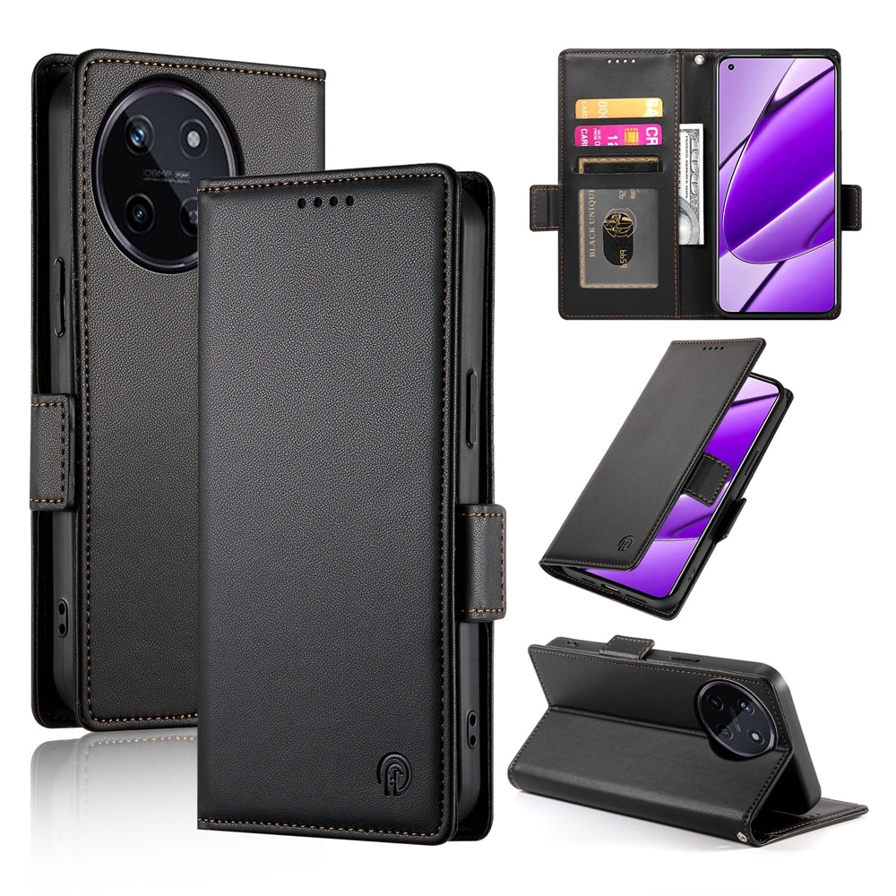 Realme 11 4G Magnetic Leather Wallet Case with Card Slots, Stand Function & Full Protection