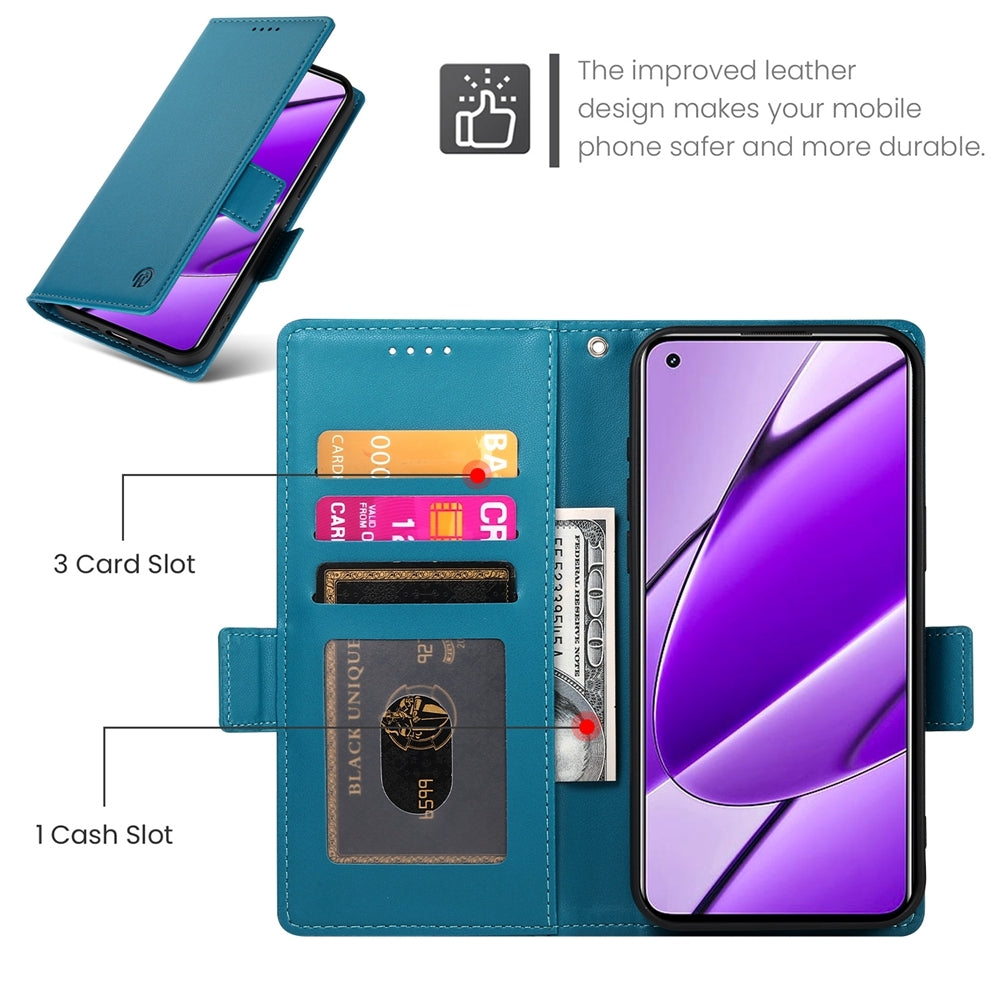 Realme 11 4G Magnetic Leather Wallet Case with Card Slots, Stand Function & Full Protection