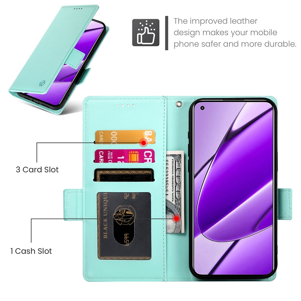Realme 11 4G Magnetic Leather Wallet Case with Card Slots, Stand Function & Full Protection