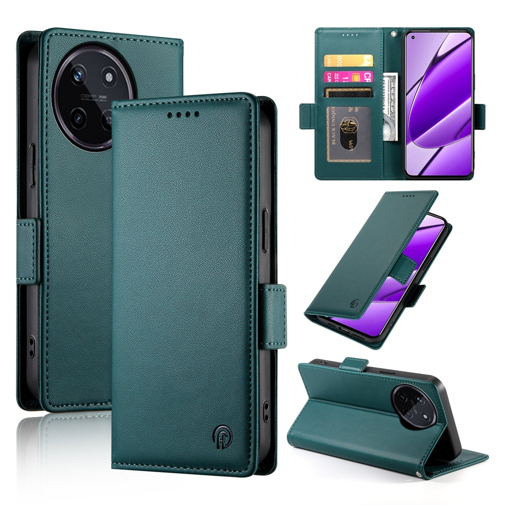 Realme 11 4G Magnetic Leather Wallet Case with Card Slots, Stand Function & Full Protection