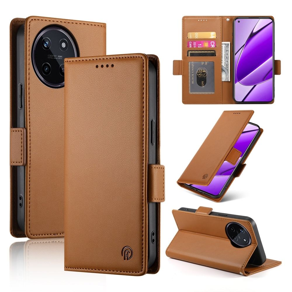 Realme 11 4G Magnetic Leather Wallet Case with Card Slots, Stand Function & Full Protection