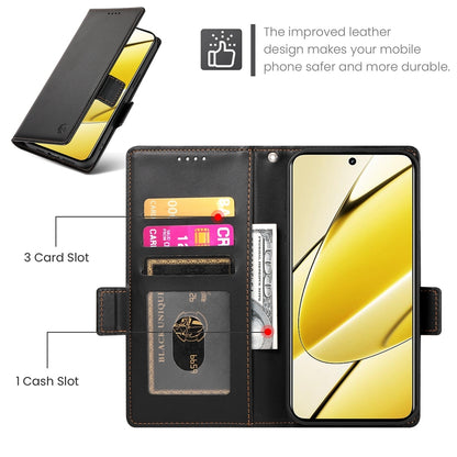 Realme 11x Magnetic Leather Wallet Case with Card Slots, Stand Function & Full Protection