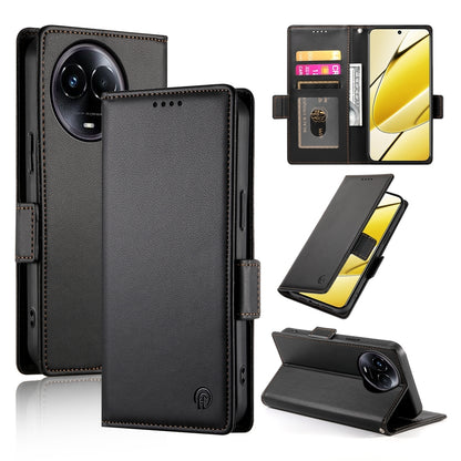 Realme 11x Magnetic Leather Wallet Case with Card Slots, Stand Function & Full Protection