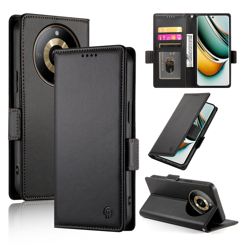 Realme 11 Pro 5G Magnetic Leather Wallet Case with Card Slots, Stand Function & Full Protection