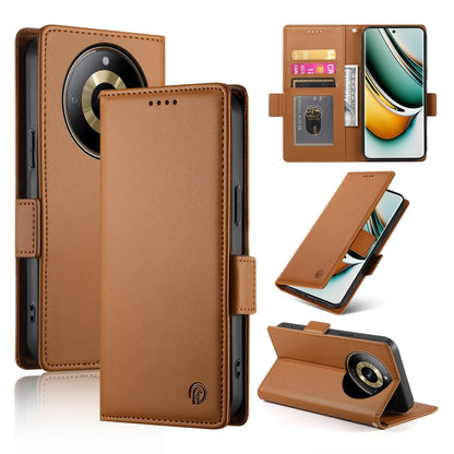 Realme 11 Pro 5G Magnetic Leather Wallet Case with Card Slots, Stand Function & Full Protection