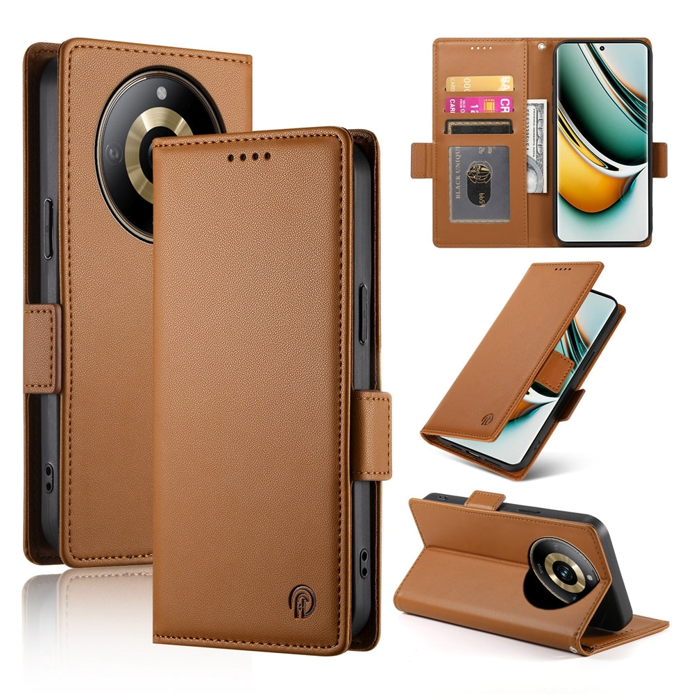 Realme 11 Pro+ 5G Magnetic Leather Wallet Case with Card Slots, Stand Function & Full Protection