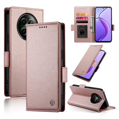 Realme 12 Magnetic Leather Wallet Case with Card Slots, Stand Function & Full Protection