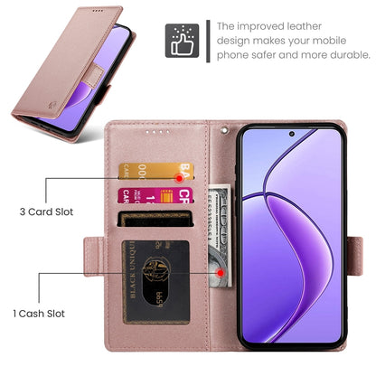 Realme 12 Magnetic Leather Wallet Case with Card Slots, Stand Function & Full Protection