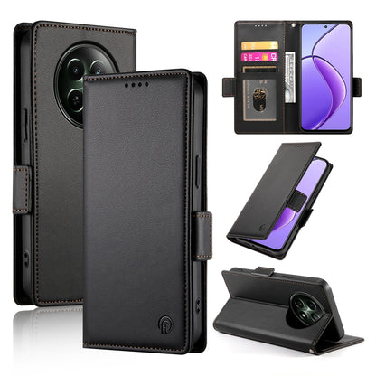 Realme 12 Magnetic Leather Wallet Case with Card Slots, Stand Function & Full Protection