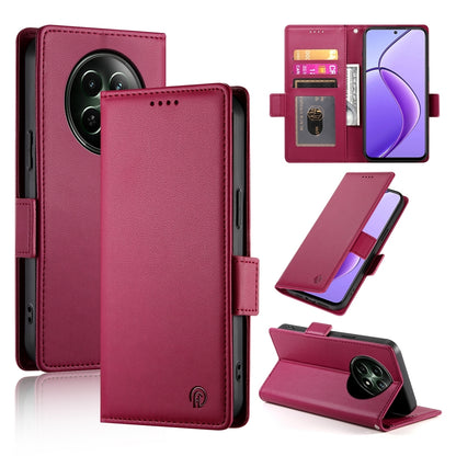 Realme 12 Magnetic Leather Wallet Case with Card Slots, Stand Function & Full Protection