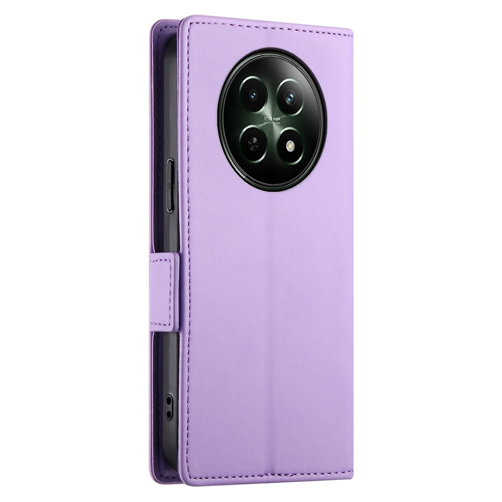 Realme 12 Magnetic Leather Wallet Case with Card Slots, Stand Function & Full Protection