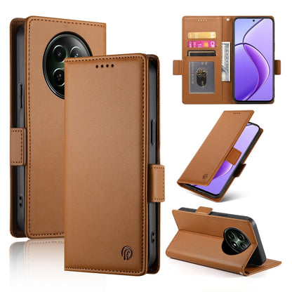 Realme 12 Magnetic Leather Wallet Case with Card Slots, Stand Function & Full Protection