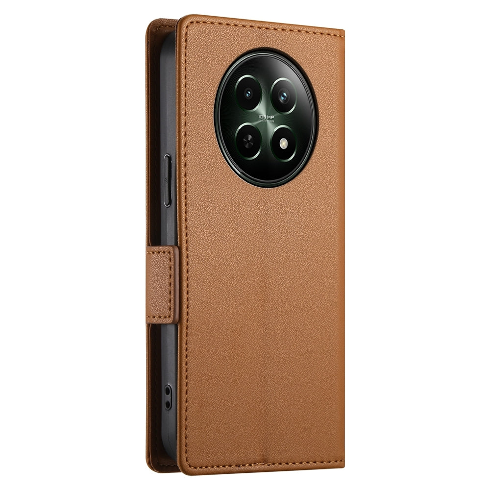 Realme 12 Magnetic Leather Wallet Case with Card Slots, Stand Function & Full Protection