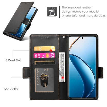 Realme 12 Pro Magnetic Leather Wallet Case with Card Slots, Stand Function & Full Protection