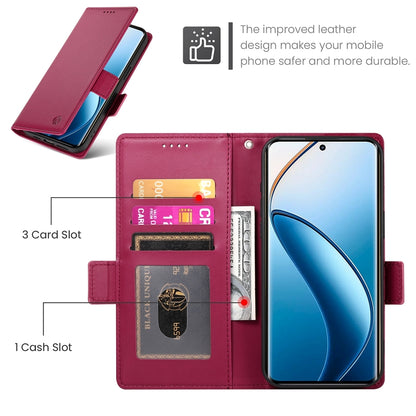 Realme 12 Pro Magnetic Leather Wallet Case with Card Slots, Stand Function & Full Protection