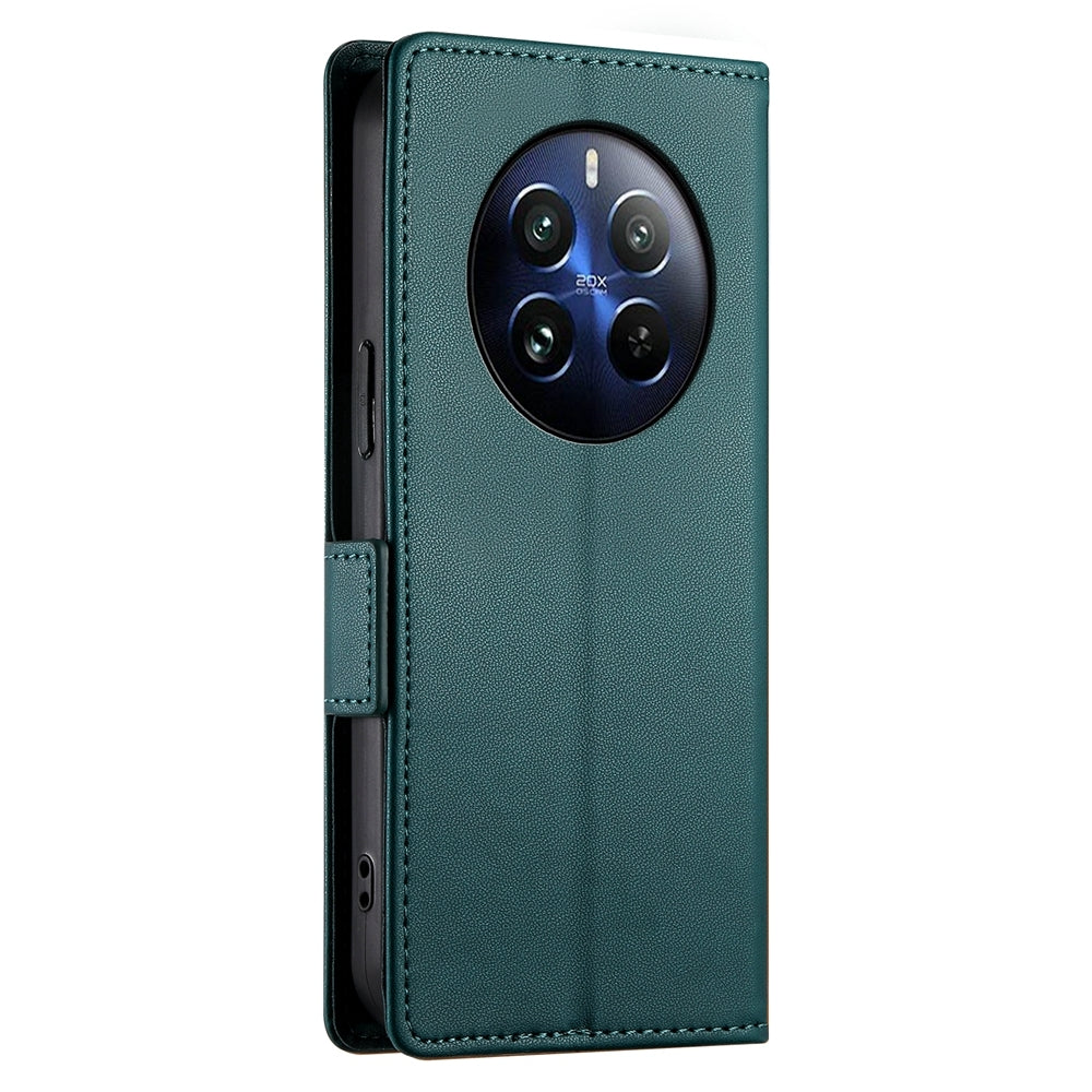 Realme 12 Pro+ Magnetic Leather Wallet Case with Card Slots, Stand Function & Full Protection