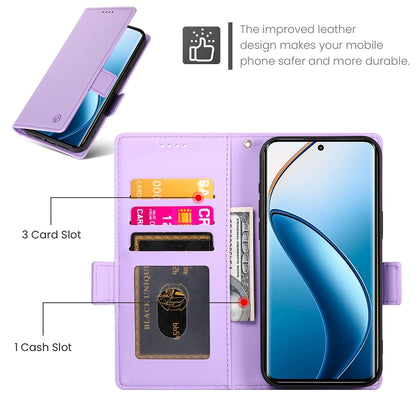Realme 12 Pro Magnetic Leather Wallet Case with Card Slots, Stand Function & Full Protection