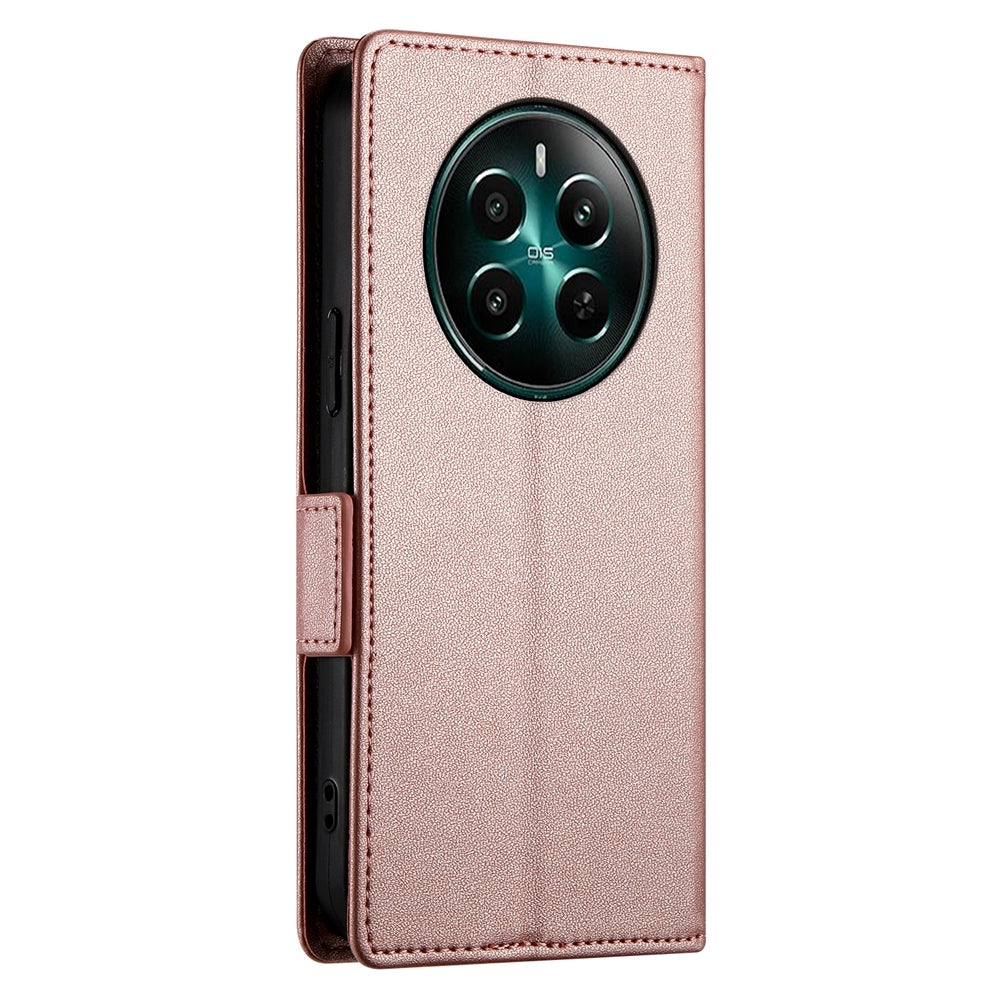 Realme 12+ Magnetic Leather Wallet Case with Card Slots, Stand Function & Full Protection