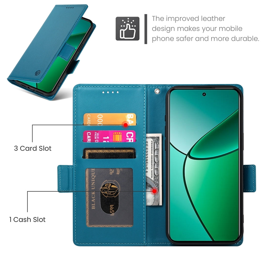 Realme 12+ Magnetic Leather Wallet Case with Card Slots, Stand Function & Full Protection