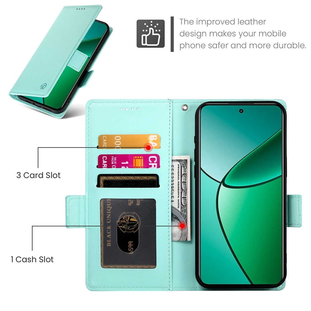 Realme Narzo 70 Pro Magnetic Leather Wallet Case with Card Slots, Stand Function & Full Protection