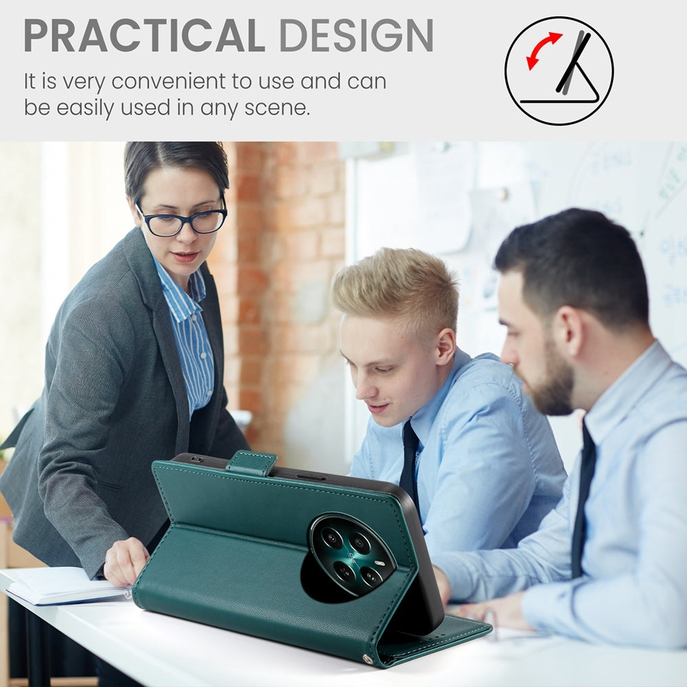 Realme 12+ Magnetic Leather Wallet Case with Card Slots, Stand Function & Full Protection