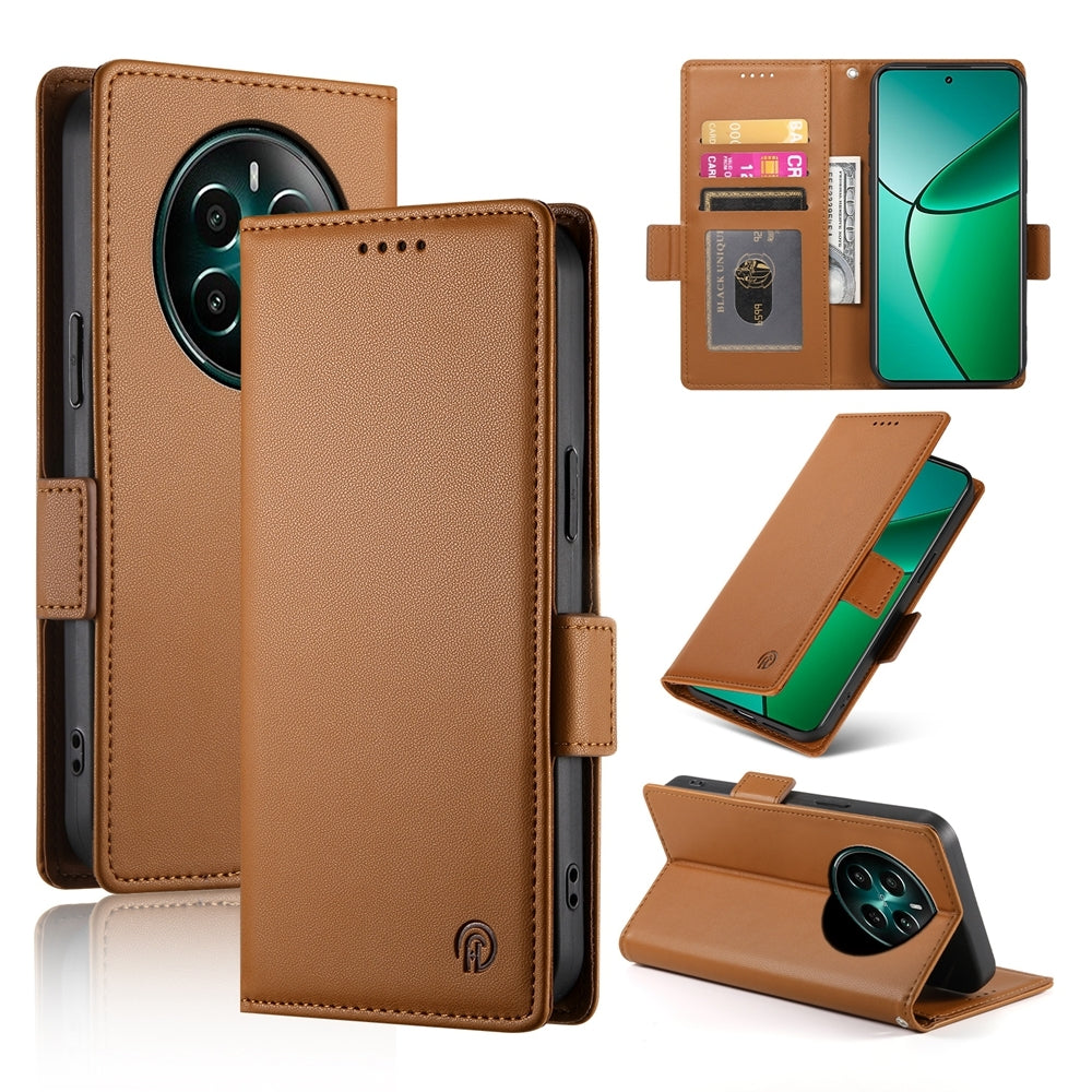 Realme Narzo 70 Pro Magnetic Leather Wallet Case with Card Slots, Stand Function & Full Protection