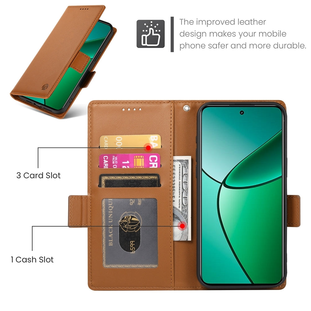Realme Narzo 70 Pro Magnetic Leather Wallet Case with Card Slots, Stand Function & Full Protection