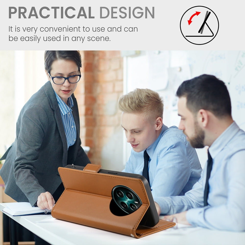 Realme 12+ Magnetic Leather Wallet Case with Card Slots, Stand Function & Full Protection