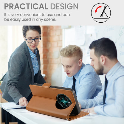 Realme 12+ Magnetic Leather Wallet Case with Card Slots, Stand Function & Full Protection