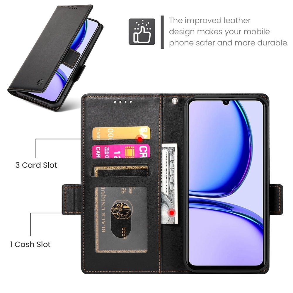 Realme C53 4G Magnetic Leather Wallet Case with Card Slots, Stand Function & Full Protection