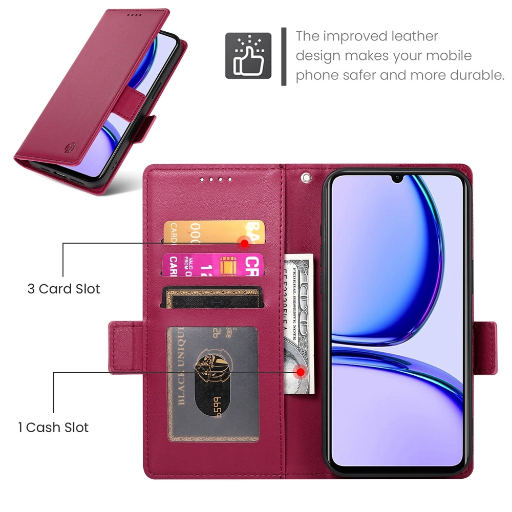 Realme Narzo N53 4G Magnetic Leather Wallet Case with Card Slots, Stand Function & Full Protection
