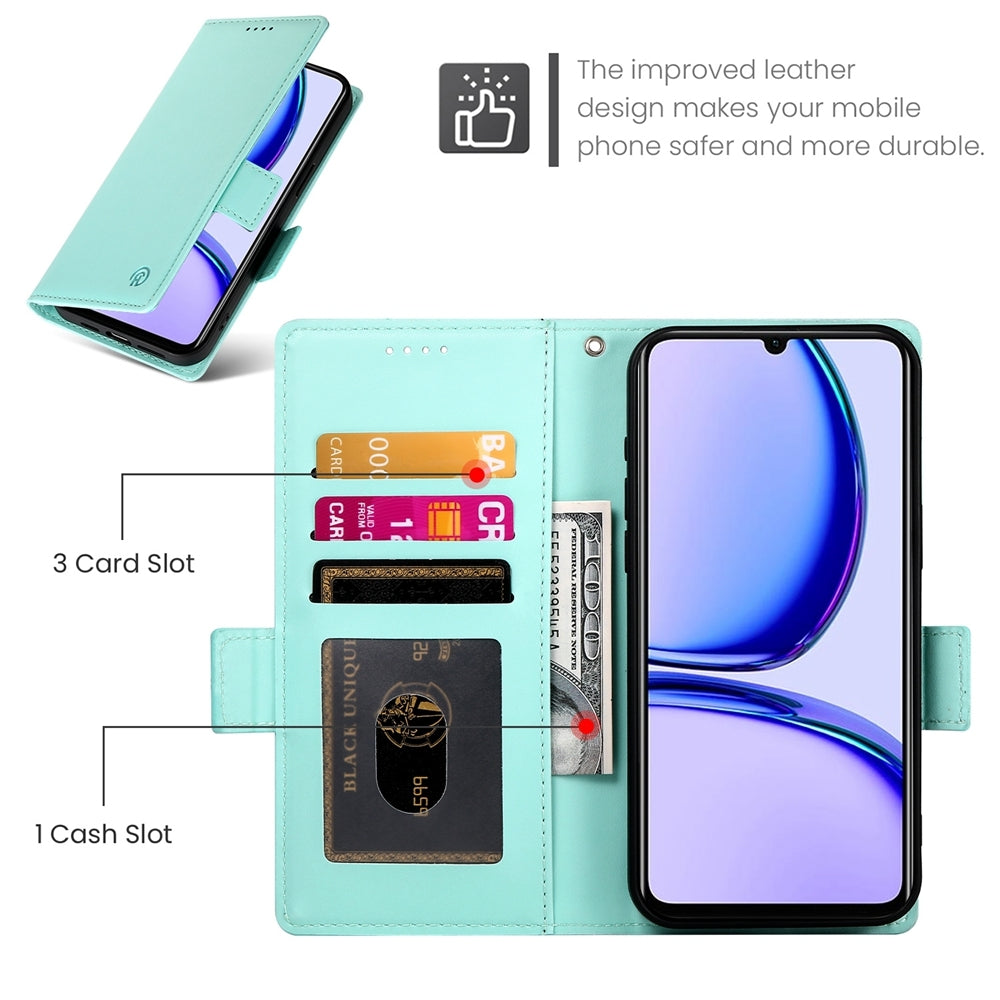 Realme C53 4G Magnetic Leather Wallet Case with Card Slots, Stand Function & Full Protection