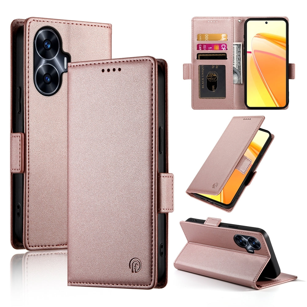 Realme C55 4G Magnetic Leather Wallet Case with Card Slots, Stand Function & Full Protection