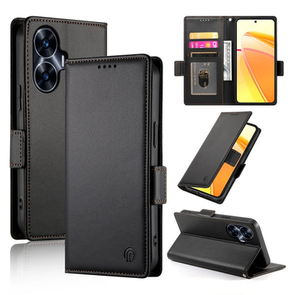 Realme Narzo N55 Magnetic Leather Wallet Case with Card Slots, Stand Function & Full Protection