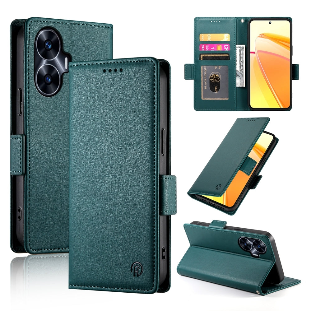 Realme C55 4G Magnetic Leather Wallet Case with Card Slots, Stand Function & Full Protection