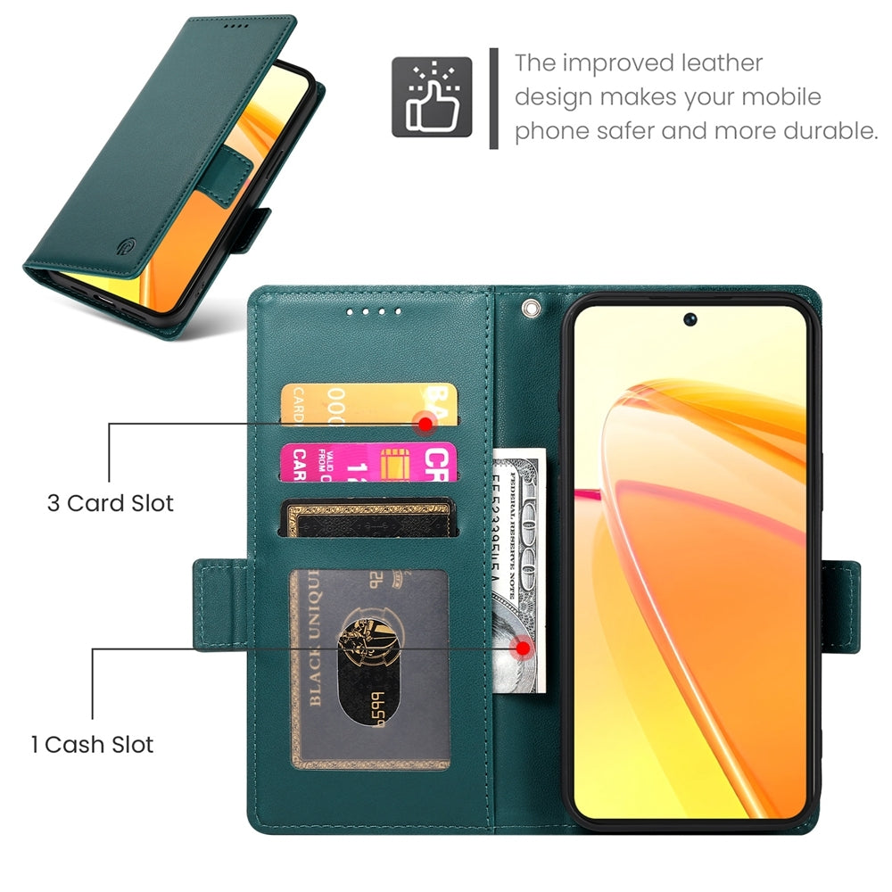 Realme Narzo N55 Magnetic Leather Wallet Case with Card Slots, Stand Function & Full Protection